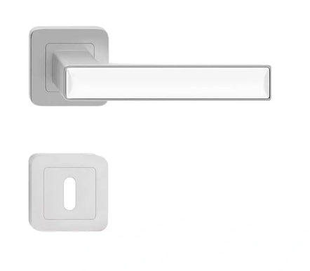 Manere usi DEKO Nichel satin cu decor alb TM