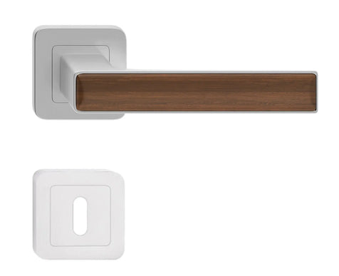 Manere usi DEKO Nichel satin cu decor nuc TM