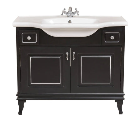 Mobilier de baie pe pardoseală Beatrice negru+crom Aqua Rodos