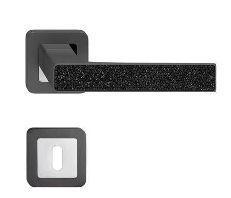 Manere usi DEKO Grafit cu decor de cristale negre TM