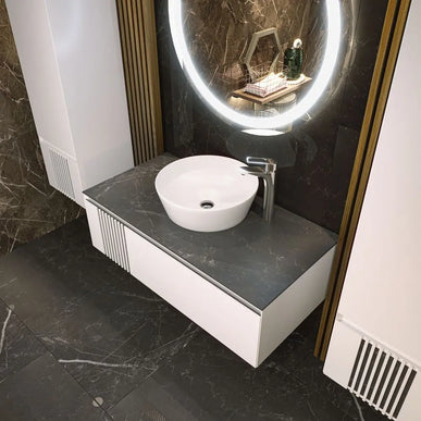 Mobilier de baie suspendat Manhattan , Alb Aqua Rodos