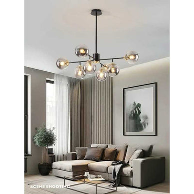 Lustra Abajur Fumuriu E27 Cu 8xE27 DF202/4+4 LMX