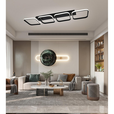 Lustră LED cu 4 Pătrate – Design Modern și Iluminare Inteligentă G3860/4 LMX