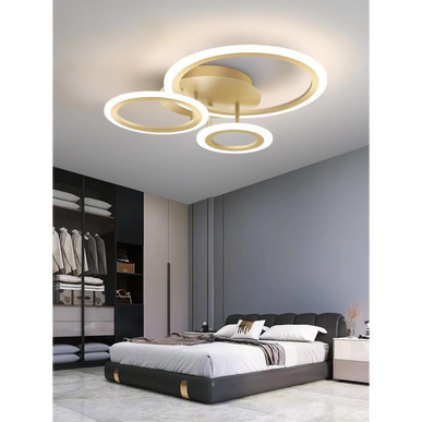 Lustră LED Gold cu 3 Cercuri și Telecomandă WiFi 2.4G - G3862/3 GD LMX