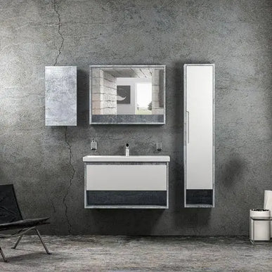 Mobilier de baie suspendat Edda, Beton Aqua Rodos