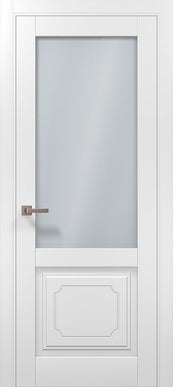 Ușă interior ML 11001 Satin – Eleganță cu geam mat și panou decorativ clasic / Millenium - Carlo Porte www.olivy.ro