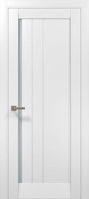 Ușă de interior ML-611 cu riflaj vertical și sticlă satin – stil premium www.olivy.ro