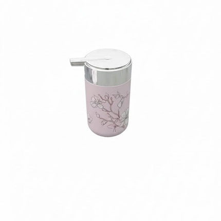 Set accesorii baie roz pastel cu flori, SANITARY – 6 piese, design floral elegant