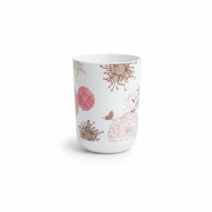 Set accesorii baie alb "Floral Harmony", SANITARY – 6 piese, cu imprimeu floral roz