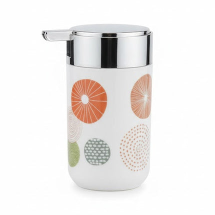 Set accesorii baie alb cu cercuri decorative, SANITARY – 6 piese, cu design geometric modern