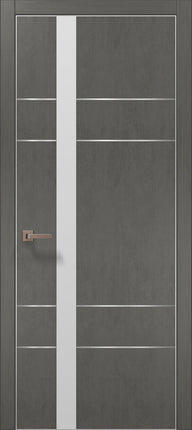 Ușă interior PL 10 – Design modern cu inserție aluminiu și sticlă satinată / Plato - Carlo Porte www.olivy.ro