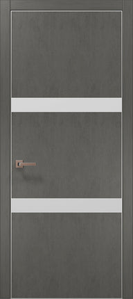 Ușă de interior PL 25  – Design modern cu inserții albe din sticlă / Plato - Carlo Porte www.olivy.ro