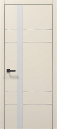 Ușă interior PL 10 – Design modern cu inserție aluminiu și sticlă satinată / Plato - Carlo Porte www.olivy.ro