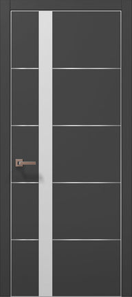 Ușă interior PL 12 – Eleganță geometrică cu detaliu arhitectural din sticlă și aluminiu / Plato - Carlo Porte www.olivy.ro