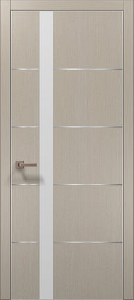 Ușă interior PL 12 – Eleganță geometrică cu detaliu arhitectural din sticlă și aluminiu / Plato - Carlo Porte www.olivy.ro