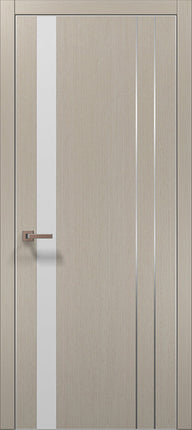 Ușă de interior PL-22  – Design modern cu inserții sticlă albă / Plato - Carlo Porte www.olivy.ro