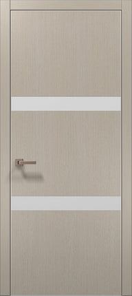 Ușă de interior PL 25  – Design modern cu inserții albe din sticlă / Plato - Carlo Porte www.olivy.ro