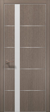 Ușă interior PL 12 – Eleganță geometrică cu detaliu arhitectural din sticlă și aluminiu / Plato - Carlo Porte www.olivy.ro