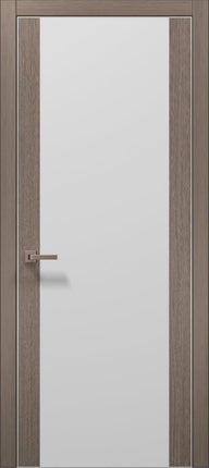 Ușă interior PL 14 – Design perfect simetric, cu cadru contrastant și sticlă satinată / Plato - Carlo Porte www.olivy.ro
