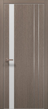 Ușă de interior PL-22  – Design modern cu inserții sticlă albă / Plato - Carlo Porte www.olivy.ro