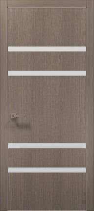 Ușă de interior PL 27 – 4 fâșii de sticlă albă pentru un efect modern / Plato - Carlo Porte www.olivy.ro