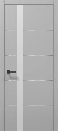 Ușă interior PL 12 – Eleganță geometrică cu detaliu arhitectural din sticlă și aluminiu / Plato - Carlo Porte www.olivy.ro