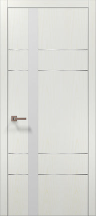 Ușă interior PL 10 – Design modern cu inserție aluminiu și sticlă satinată / Plato - Carlo Porte www.olivy.ro