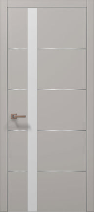 Ușă interior PL 12 – Eleganță geometrică cu detaliu arhitectural din sticlă și aluminiu / Plato - Carlo Porte www.olivy.ro