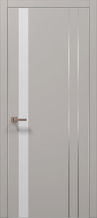 Ușă de interior PL-22  – Design modern cu inserții sticlă albă / Plato - Carlo Porte www.olivy.ro