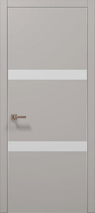 Ușă de interior PL 25  – Design modern cu inserții albe din sticlă / Plato - Carlo Porte www.olivy.ro