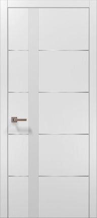 Ușă interior PL 12 – Eleganță geometrică cu detaliu arhitectural din sticlă și aluminiu / Plato - Carlo Porte www.olivy.ro