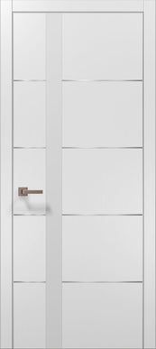 Ușă interior PL 12 – Eleganță geometrică cu detaliu arhitectural din sticlă și aluminiu / Plato - Carlo Porte www.olivy.ro