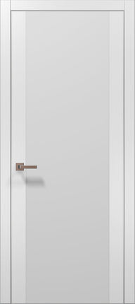 Ușă interior PL 14 – Design perfect simetric, cu cadru contrastant și sticlă satinată / Plato - Carlo Porte www.olivy.ro