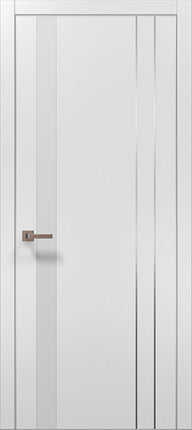 Ușă de interior PL-22  – Design modern cu inserții sticlă albă / Plato - Carlo Porte www.olivy.ro