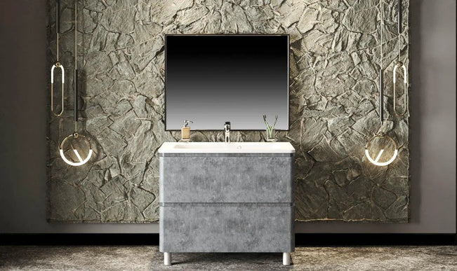 Mobilier de baie pe pardoseală Accent gri Aqua Rodos