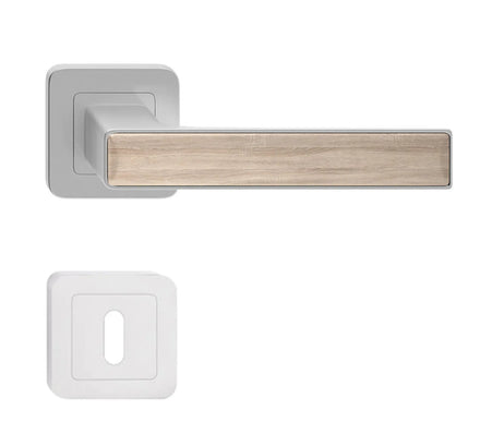 Manere usi DEKO Nichel satin cu decor de stejar TM