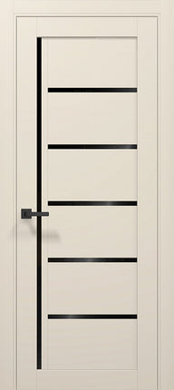 Ușă T08 Gri Mat cu Inserții Sticlă Neagră – Design Orizontal Modern / Tetra- Carlo Porte www.olivy.ro