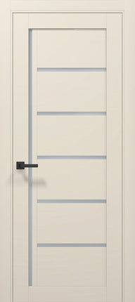 Ușă T08 Gri Mat cu Inserții Sticlă Neagră – Design Orizontal Modern / Tetra- Carlo Porte www.olivy.ro