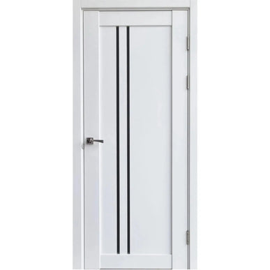 Ușă interior albă LEGO 05 cu sticlă neagră – design modern, complet echipată Omis