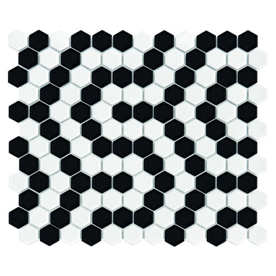 Mozaic Mini Hexagon B&W Coral 30×26 www.CasaDeco.ro