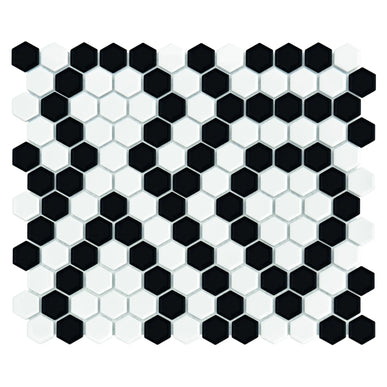 Mozaic Mini Hexagon B&W Lace 26×30 www.CasaDeco.ro