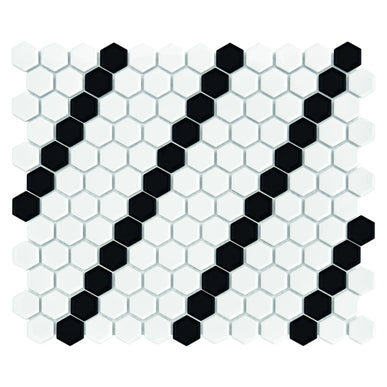 Mozaic Mini Hexagon B&W Lean 26×30 www.CasaDeco.ro
