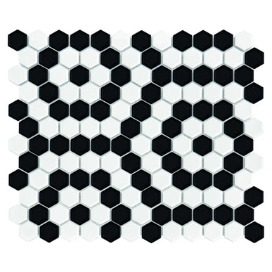 Mozaic Mini Hexagon B&W Nano 30×26 www.CasaDeco.ro
