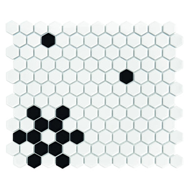 Mozaic Mini Hexagon B&W Snow 30×26 www.CasaDeco.ro