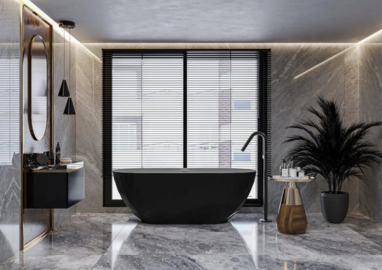 Cadă din compozit neagră mată Sapfire Miraggio