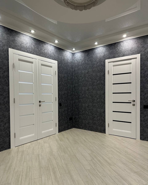 Ușă de interior ML 14 – Design modern cu fâșii satin și stil minimalist / Millenium - Carlo Porte www.olivy.ro
