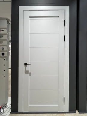 Ușă T04 Alb Mat – Design Orizontal Minimalist, Toc Reglabil Inclus (Pe Comandă) Tetra- Carlo Porte
