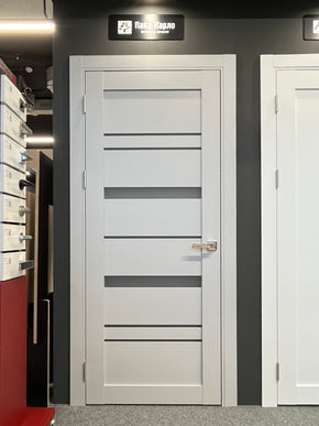 Ușă T05 Gri Mat – Design Tehnic cu Linii Orizontale, Toc Reglabil Inclus (Pe Comandă) - Tetra/Carlo Porte