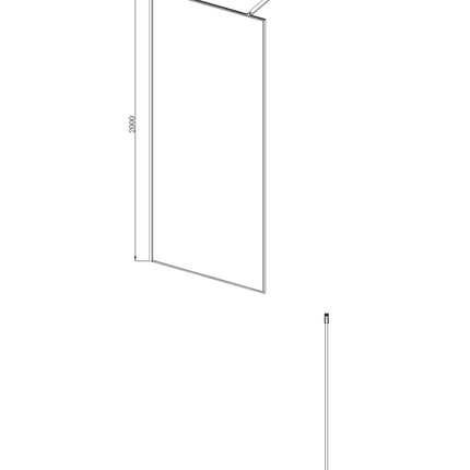 Paravan de duș walk-in fix minimalist reversibil
