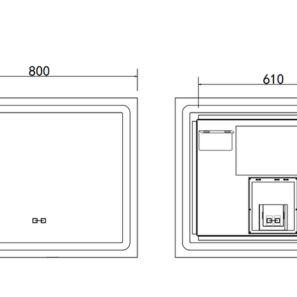 Oglindă baie LED 80x65 cm dreptunghiulară, 3 nuanțe de lumină, anti-aburire și touch control J-103